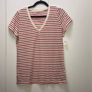 Gap t shirt stripped - burgundy and orange